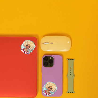 a cell phone, mouse, and other items on a yellow surface