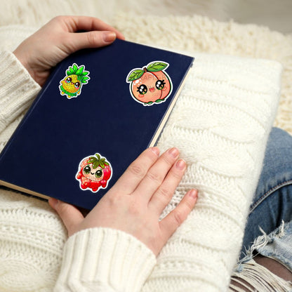 Fruity Friend Sticker Collection | Kawaii Fruit Characters | Cute Vinyl Stickers for Laptops, Notebooks, Water Bottles