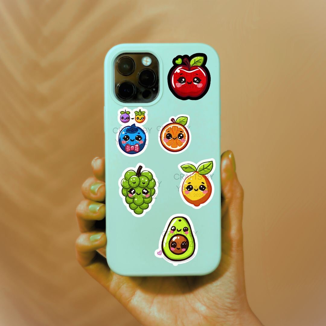 Fruity Friend Sticker Collection | Kawaii Fruit Characters | Cute Vinyl Stickers for Laptops, Notebooks, Water Bottles