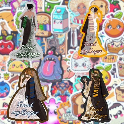 a group of stickers of a woman in a dress