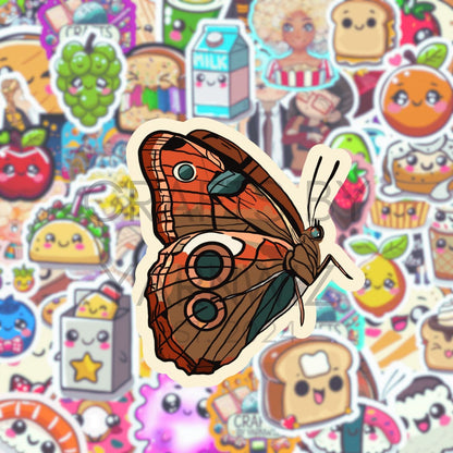 a person holding a phone with a sticker of a butterfly on it