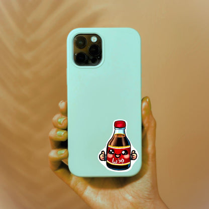 a person holding a phone case with a bottle of ketchup on it