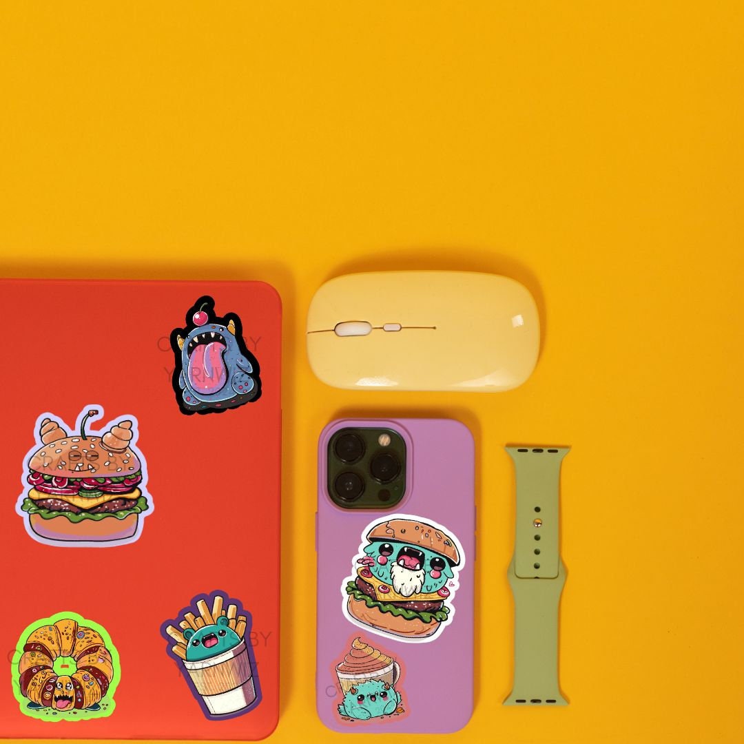 a phone case with a bunch of stickers on it