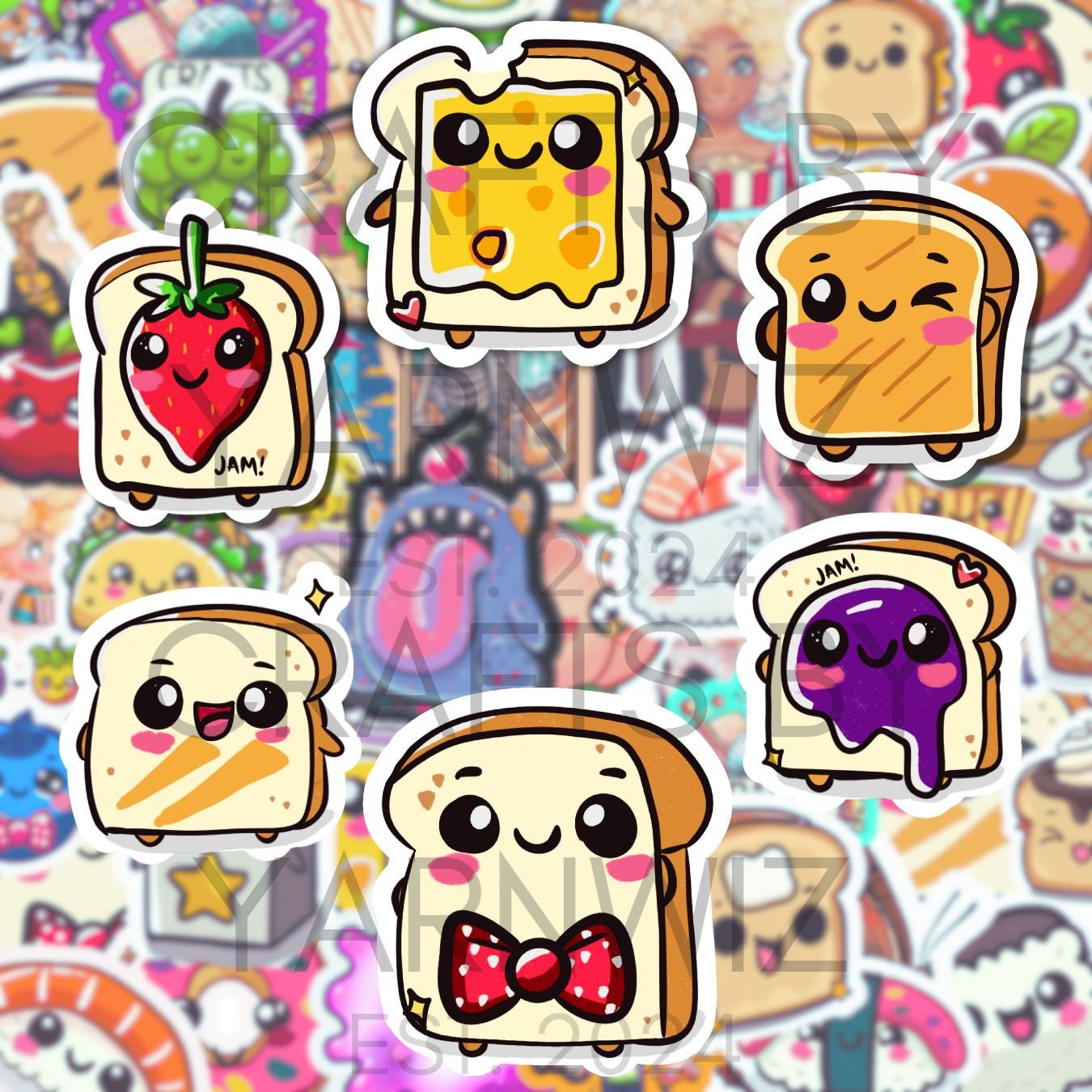 a bunch of stickers that are on a wall