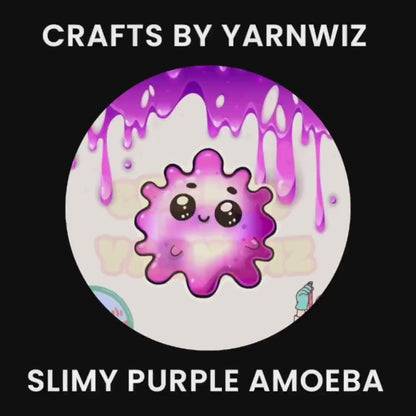 Slimy Purple Amoeba | Kawaii Science-Themed Sticker | Adorable Amoeba with Sparkling Eyes | Vinyl Sticker for Laptop, Notebook, Water Bottle