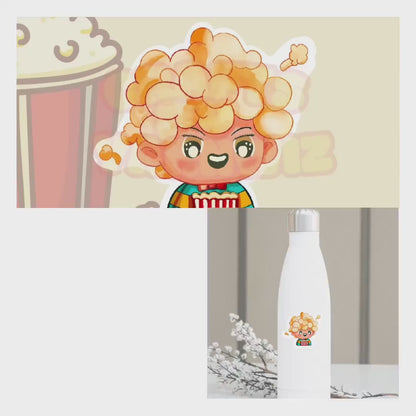 Twisty Milo | Kawaii Boy with Popcorn Hair Sticker | Whimsical Vinyl Sticker | Laptop, Notebook, Water Bottle Sticker